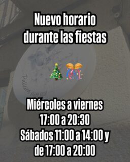 Hola chiques! 

⚠️ Este es el horario definitivo hasta el día 5 de Enero ⚠️

Si conseguimos encontrar roscones, avisaremos por aquí para abrir reservas. 

Como sabéis, después del día de Reyes cerramos la tienda física y nos pasamos a venta online con envíos a toda España. 

Muchas gracias a todes les que nos habéis acompañado estos dos años, gracias de corazón por seguir confiando en nosotras después de tantos altibajos. 

Os abrazamos muy fuerte 🫂❤️‍🩹

Nos vemos estas semanas! ✨

Mariate, Álvar y Paula